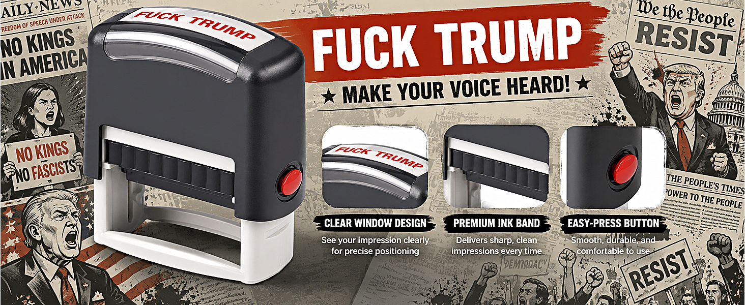 Fuck Trump Stamp design features